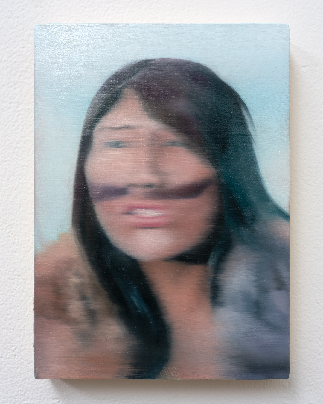 Mujer mirando, Óleo, sobre panel de madera, 18 x 13 cm