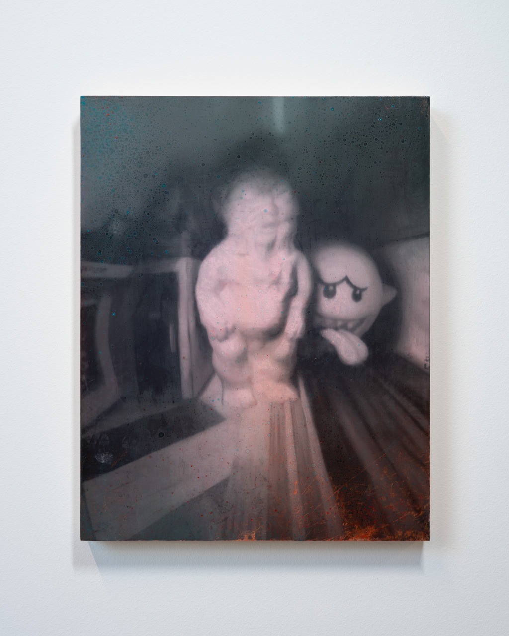 Fever dream (subway), Óleo, sobre panel de madera, 35,4 x 27,8 cm