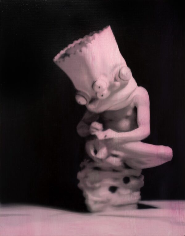 Fever dream (spinario), óleo, sobre panel de madera, 35,4 x 27,8 cm