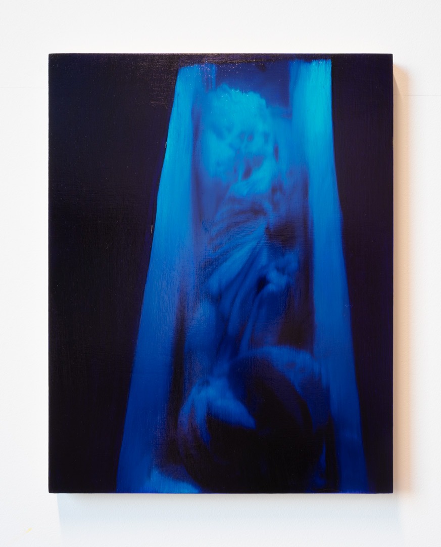 Fever dream (three heads), Óleo, sobre panel de madera, 35,4 x 27,8 cm