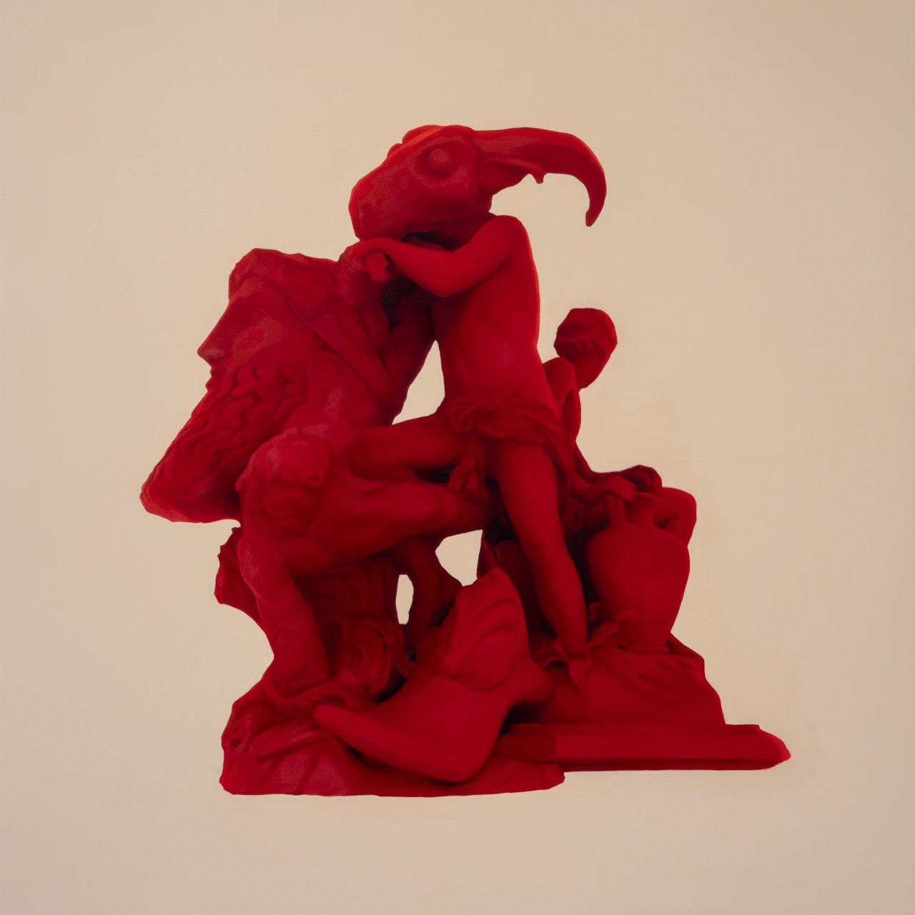 Collapse of meaning I, Óleo, sobre panel de madera, 76 x 76 cm